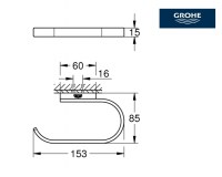 MEDIDAS PORTARROLLOS SIN TAPA SELECTION GROHE